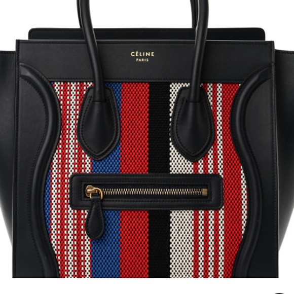 Celine Calfskin Stripped Canvas - Picture 11 of 13